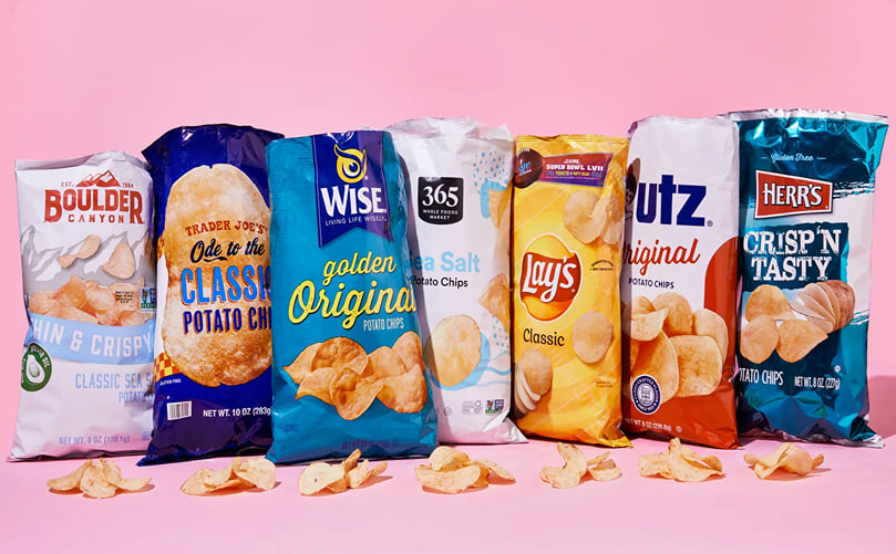 Variety of Potato Chip Flavors and Styles Variety of Potato Chip Flavors and Styles