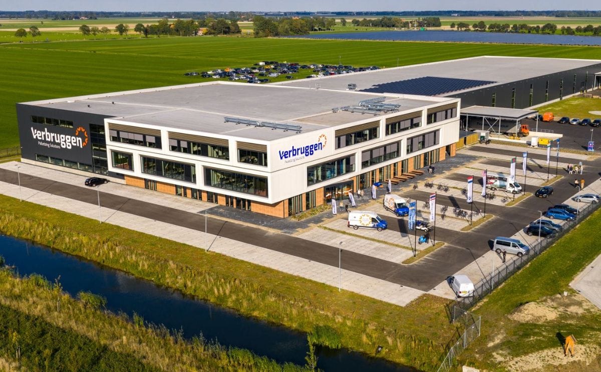Verbruggen Palletizing Solutions headquarters in Emmeloord, the Netherlands, where the company develops advanced palletizing systems for global markets.