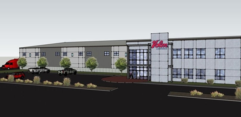 Artist rendering of the new Volm facility in Pasco, Washington Artist rendering of the new Volm facility in Pasco, Washington