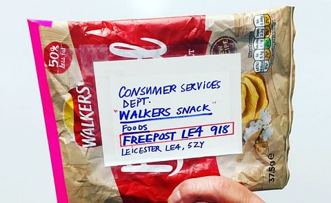 Empty chip bags (crisp packets) are being mailed back to Walkers in protest against the fact that the metallized plastic packaging is not biodegradable and can not be recycled either.
Royal Mail urges campaigners not to mail any chip packages without an Empty chip bags (crisp packets) are being mailed back to Walkers in protest against the fact that the metallized plastic packaging is not biodegradable and can not be recycled either.
Royal Mail urges campaigners not to mail any chip packages without an