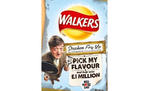 Walkers to launch Stephen Fry crisps for UK charity Comic Relief Walkers to launch Stephen Fry crisps for UK charity Comic Relief