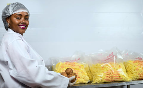 Wanjiru Mambo is the founder of Wedgehut Foods Limited, a potato value addition, and processing company in Ruiru. Wanjiru Mambo is the founder of Wedgehut Foods Limited, a potato value addition, and processing company in Ruiru.