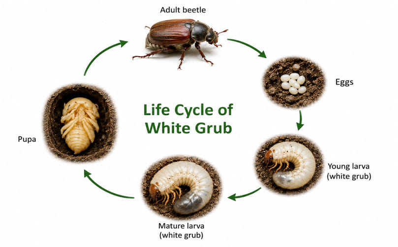 Life Cycle of White Grubs in Potato Fields