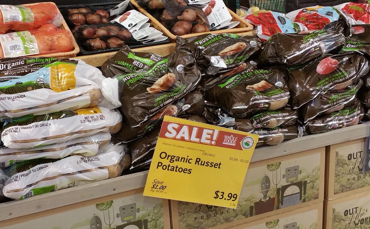 Organic Russet Potatoes on sale at a Whole Foods Market in Mississauga, Ontario, Canada earlier this year. 