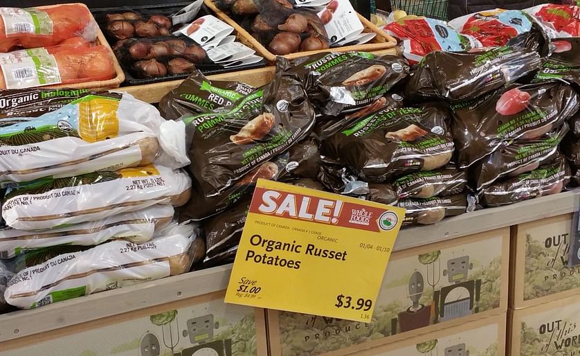 Organic Russet Potatoes on sale at a Whole Foods Market in Mississauga, Ontario, Canada earlier this year. 