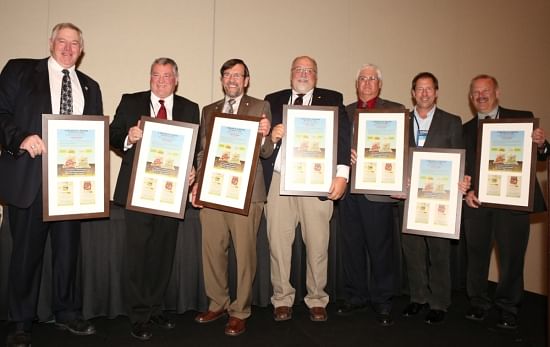 Honored NPC Past Presidents from left to right: Randy Hardy, 2014, Randy
Mullen, 2013, Don Sklarczyk, 2007, Ed Schneider, 2009, Roger Mix, 2010, Justin
Dagen, 2011, and Steve Crane, 2012.