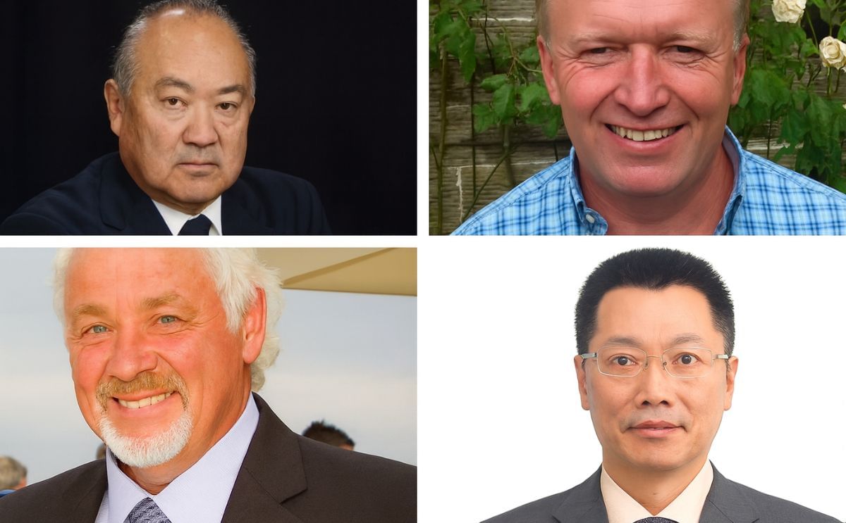 Changes to the Board of the World Potato Congress: Albert T. Wada (top left, retired); Douglas Harley (top right, new to the Board); Frank Mulcahy (bottom left, new to the Board); Dr. Kaiyun Xie (bottom right, new to the Board)