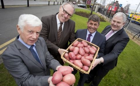From left to right: Liam Glennon, chairman, World Potato Congress Organising Committee; Romain Cools, president, World Potato Congress; Minister of State at Department of Agriculture, Food and Marine Andrew Doyle; and Michael Hoey, president of the Irish From left to right: Liam Glennon, chairman, World Potato Congress Organising Committee; Romain Cools, president, World Potato Congress; Minister of State at Department of Agriculture, Food and Marine Andrew Doyle; and Michael Hoey, president of the Irish