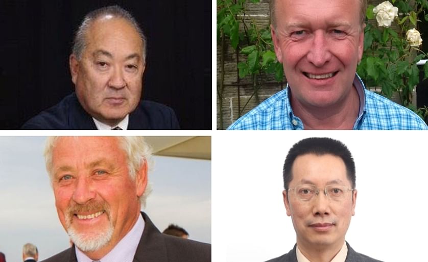 Changes to the Board of the World Potato Congress: Albert T. Wada (top left, retired); Douglas Harley (top right, new to the Board); Frank Mulcahy (bottom left, new to the Board); Dr. Kaiyun Xie (bottom right, new to the Board)