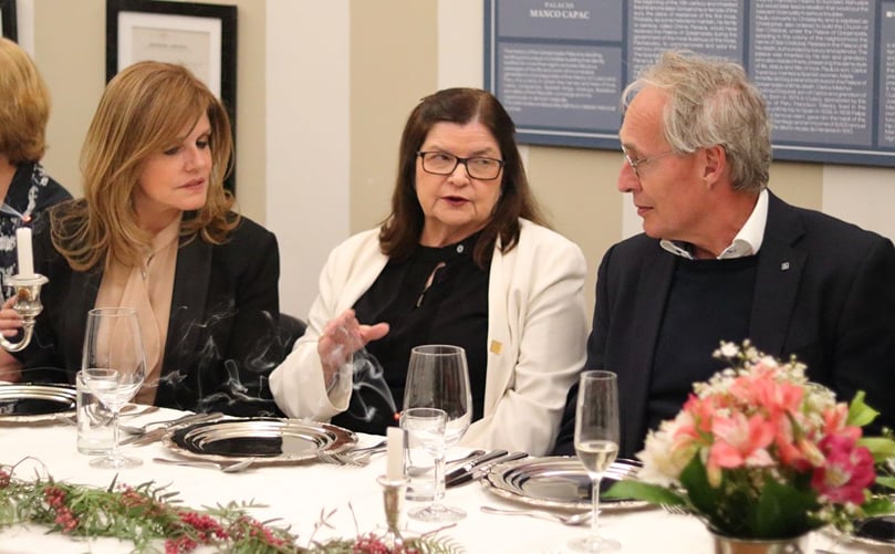 Mercedes Aráoz, First Vice President of Peru, Barbara Wells, Director General of CIP and Maarten de Voogd, Potato Global Crop Manager, Yara Mercedes Aráoz, First Vice President of Peru, Barbara Wells, Director General of CIP and Maarten de Voogd, Potato Global Crop Manager, Yara
