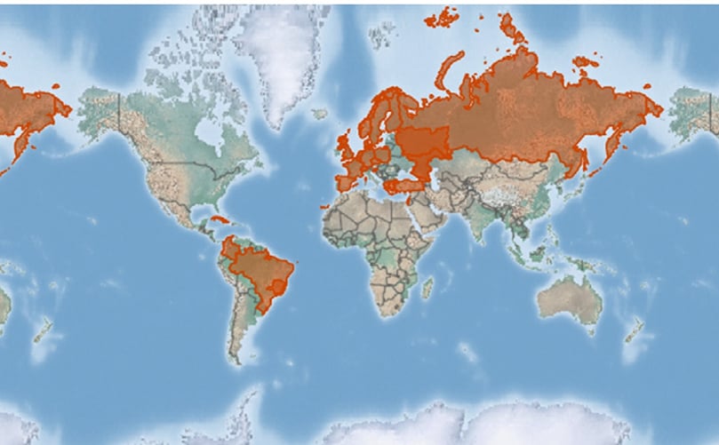 Worldwide distribution of Dickeya solani. (Courtesy: CABI (2024)) Worldwide distribution of Dickeya solani. (Courtesy: CABI (2024))