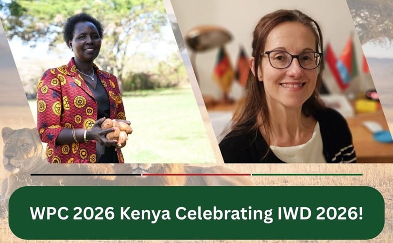 WPC 2026 Kenya celebrated International Women’s Day by recognizing Dr. Dinah Borus and Dr. Monica Parker for their contributions to the global potato industry. WPC 2026 Kenya celebrated International Women’s Day by recognizing Dr. Dinah Borus and Dr. Monica Parker for their contributions to the global potato industry.