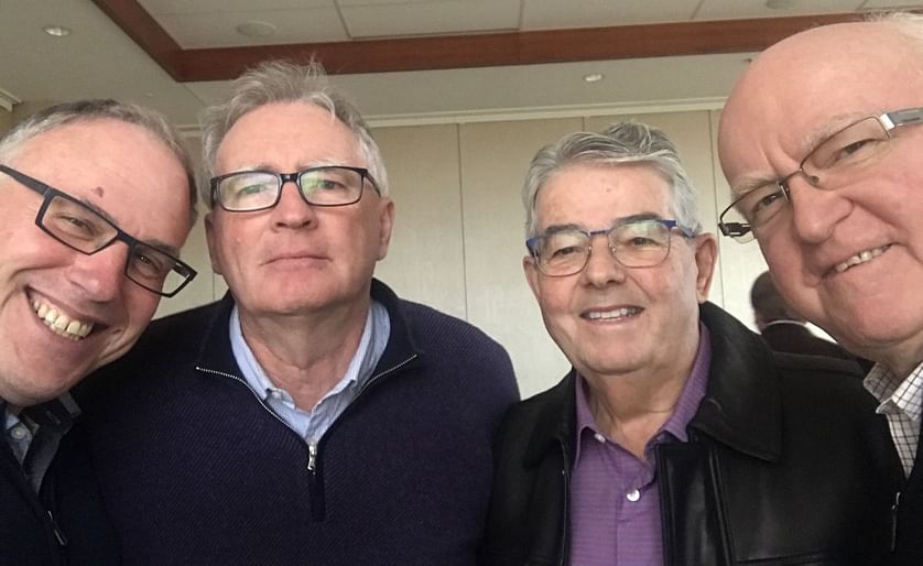 Four presidents and CEO's of the World Potato Congress Inc.; From left to Right: Romain Cools (2018 - ), Allan Parker (2007 - 2013), Lloyd Palmer ( - 2007) and David Thompson (2013 - 2018) (Courtesy: Twitter / @RomainCools)