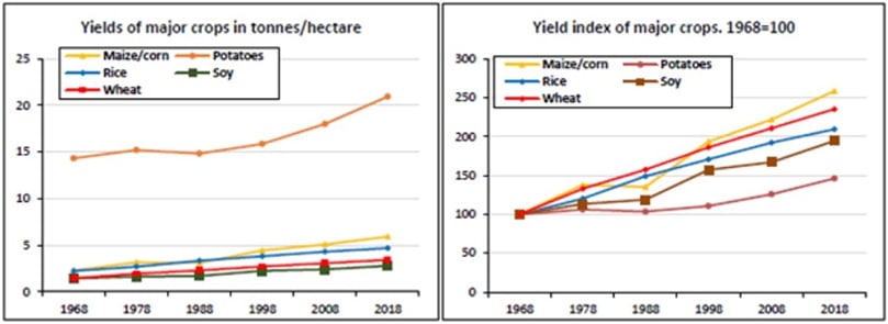 Yields of all crops will have to increase if an expanding world population is to be fed against a backdrop of a changing climate, and if new farmland is not to be brought into production. Yields of all crops will have to increase if an expanding world population is to be fed against a backdrop of a changing climate, and if new farmland is not to be brought into production.