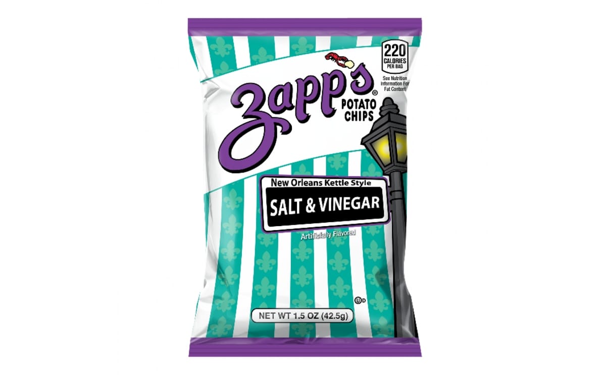 Zapp’s® Salt & Vinegar potato chips highlighted as part of Utz Quality Foods, LLC’s nationwide recall over potential Salmonella contamination. Zapp’s® Salt & Vinegar potato chips highlighted as part of Utz Quality Foods, LLC’s nationwide recall over potential Salmonella contamination.