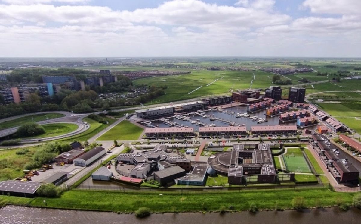 Aerial view of the Zernike Campus in Groningen, The Netherlands. Potato Starch Cooperative Avebe, Groningen University and the project developer Triade have reached agreement about the construction of a new innovation centre at the Zernike campus for Aveb