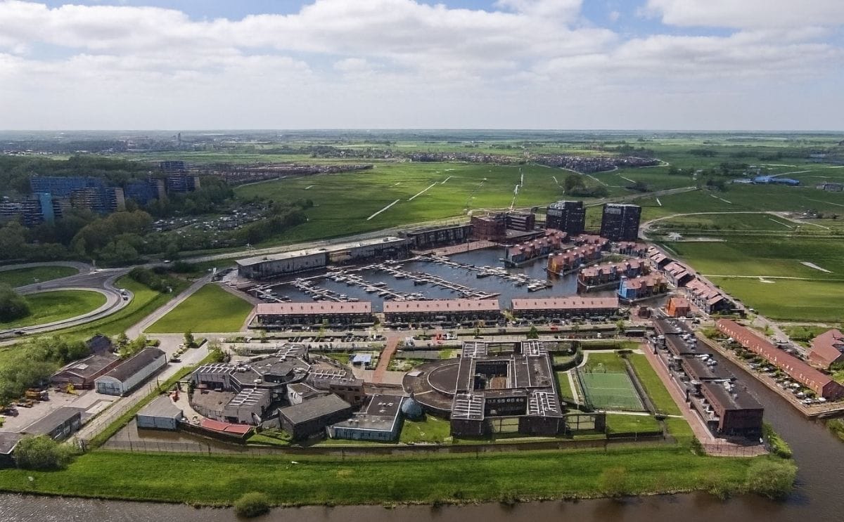 Aerial view of the Zernike Campus in Groningen, The Netherlands. Potato Starch Cooperative Avebe, Groningen University and the project developer Triade have reached agreement about the construction of a new innovation centre at the Zernike campus for Aveb