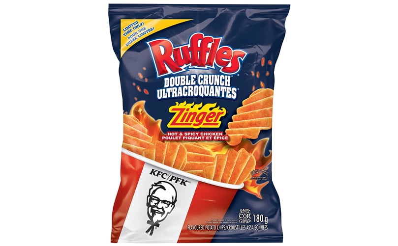 Ruffles Double Crunch Zinger Hot & Spicy Chicken Flavoured Potato Chips! Ruffles Double Crunch Zinger Hot & Spicy Chicken Flavoured Potato Chips!